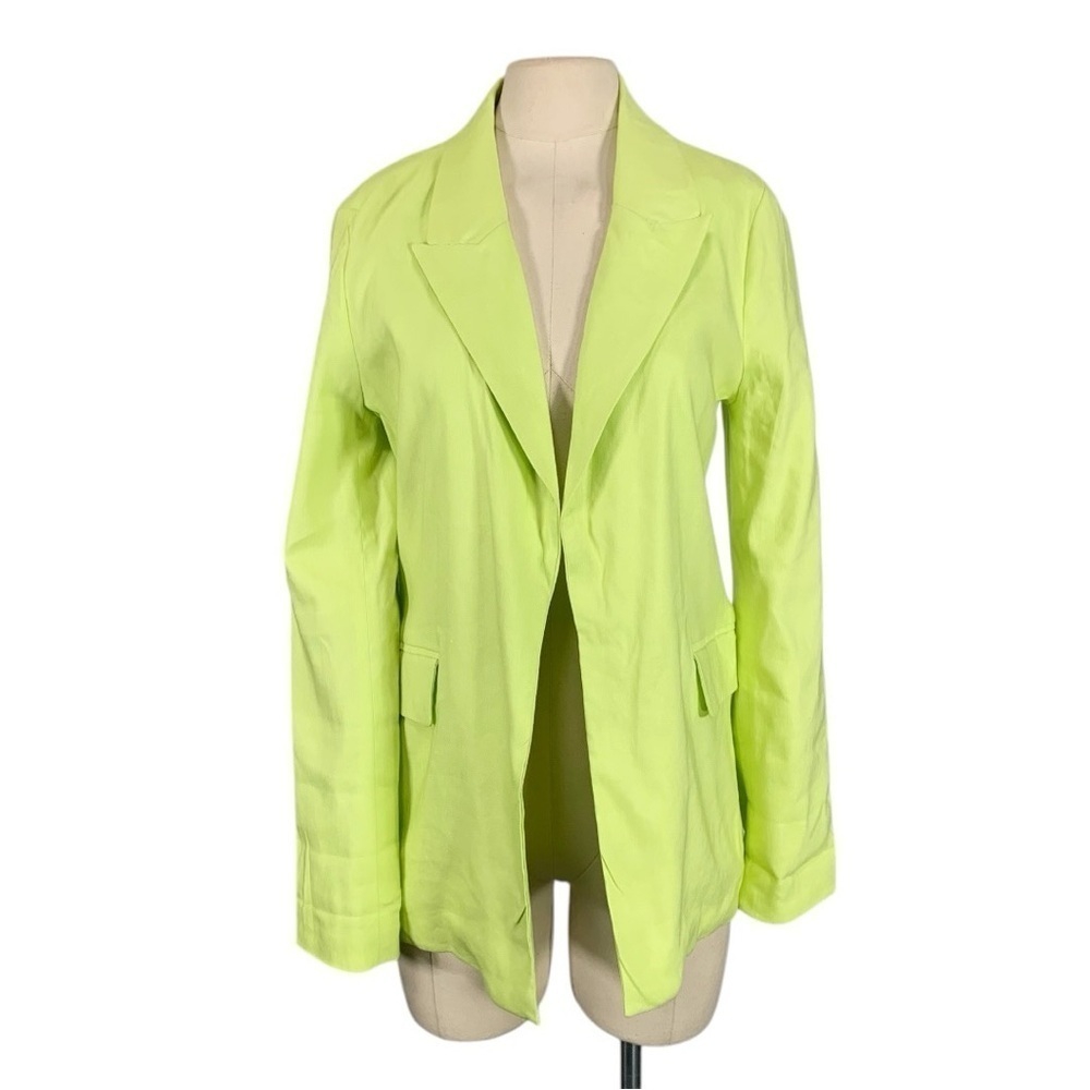 Jason Wu Linen Blend Open Front Blazer Jacket Size Small